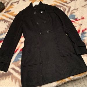 Black fitted Pea Coat